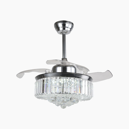 Ceiling Fan with Light Luxury Crystal 3 Blade Chrome, 42''/36"
