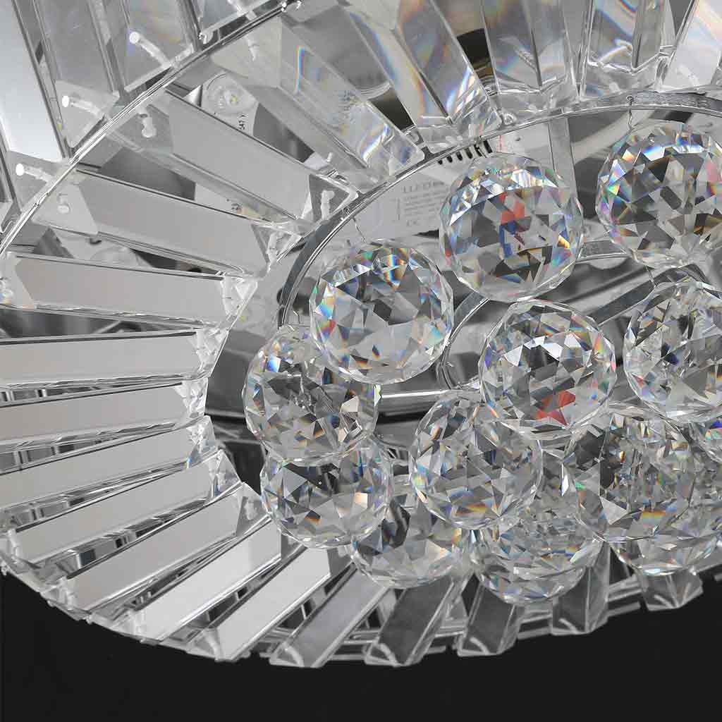Ceiling Fan with Light Luxury Crystal 3 Blade Chrome, 42''/36"