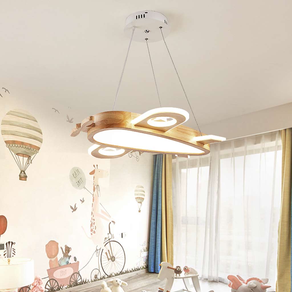 Ceiling Light Airplane Pendant Chandelier Cute Wood Acrylic for Kids Room