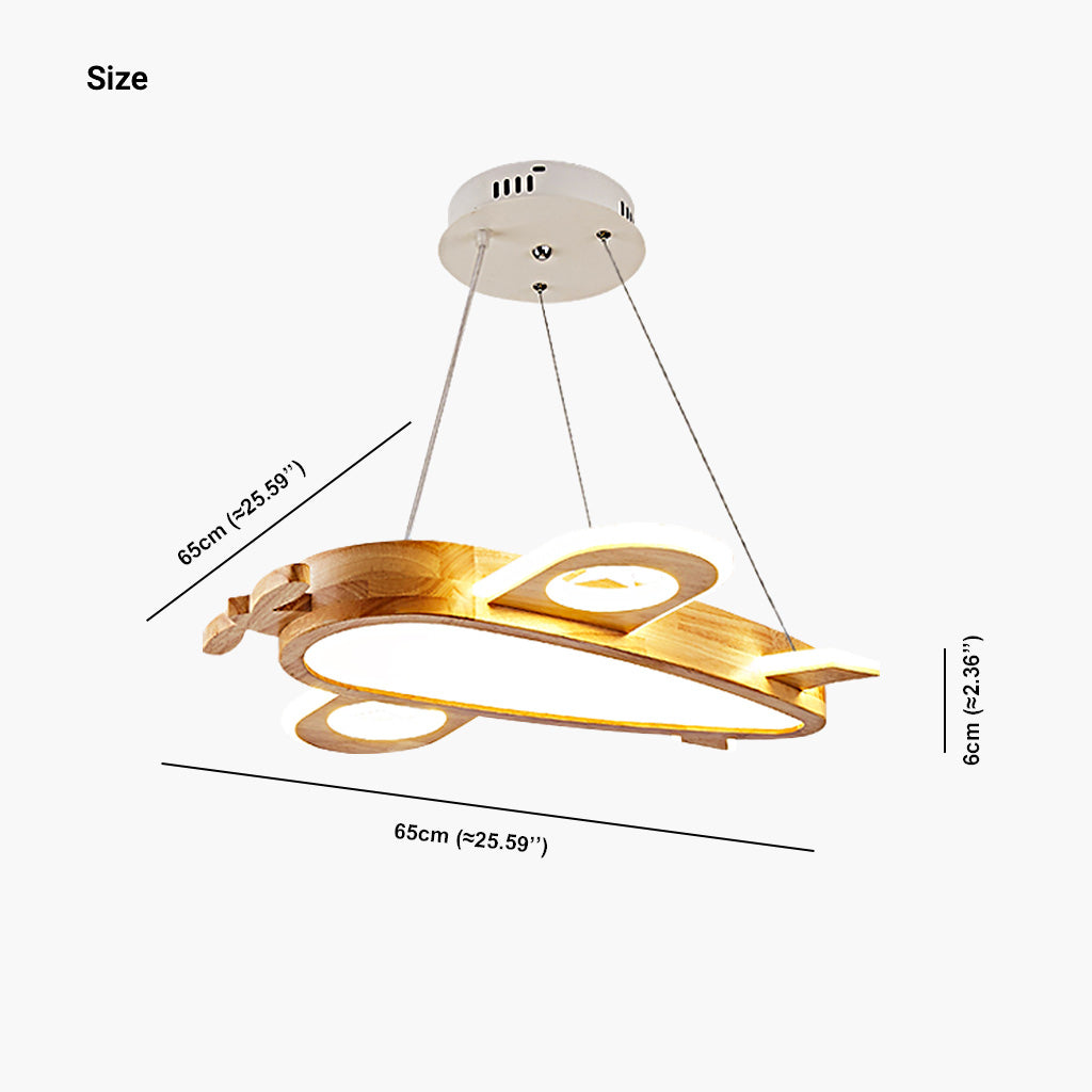 Ceiling Light Airplane Pendant Chandelier Cute Wood Acrylic for Kids Room