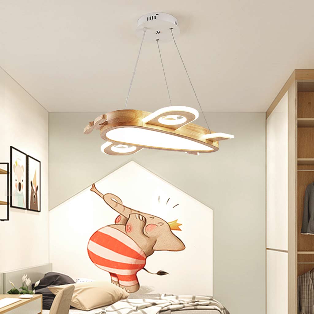 Ceiling Light Airplane Pendant Chandelier Cute Wood Acrylic for Kids Room