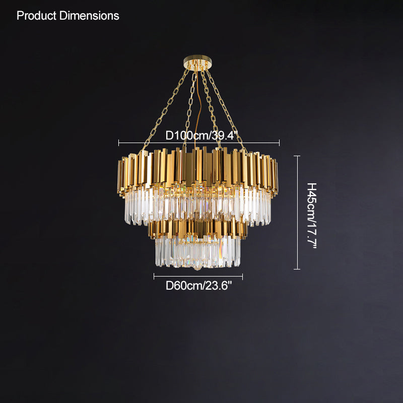 WOMO  Linear Gold Crystal Chandelier-WM2185c