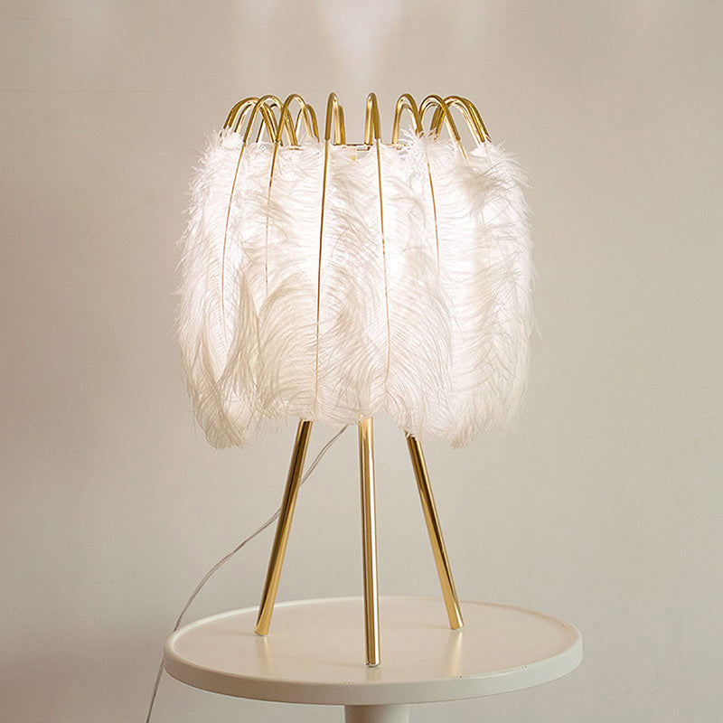WOMO Stylish Tripod Feather Table Lamp-WM8036