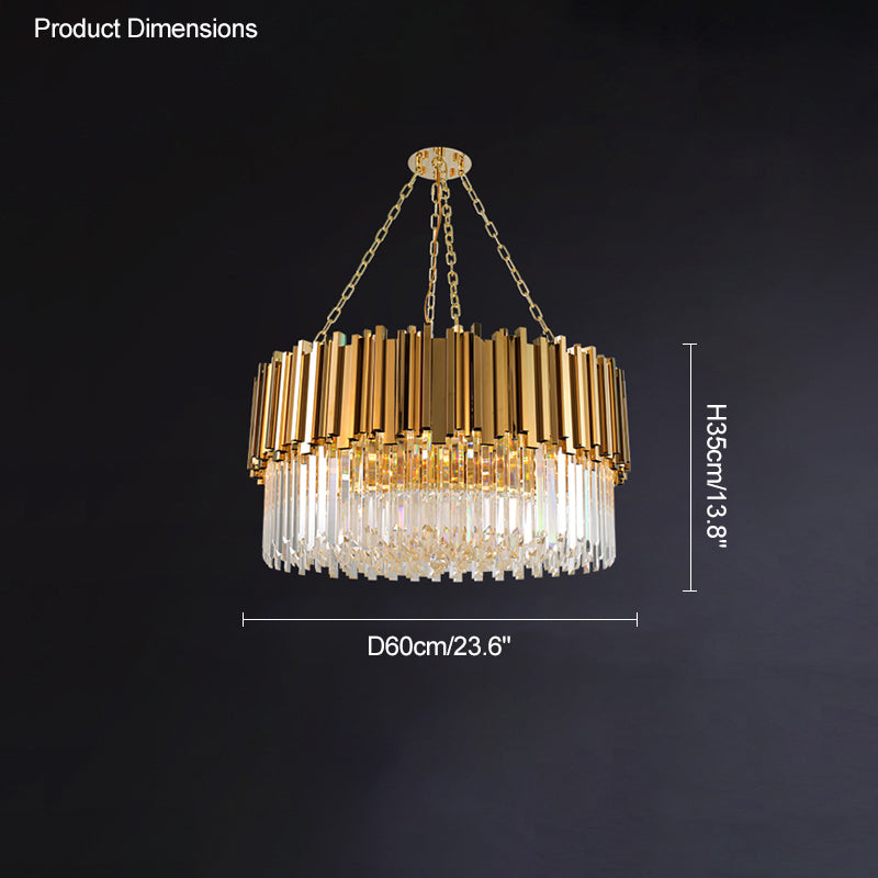 WOMO 2 Tier Gold Crystal Chandelier-WM2185b