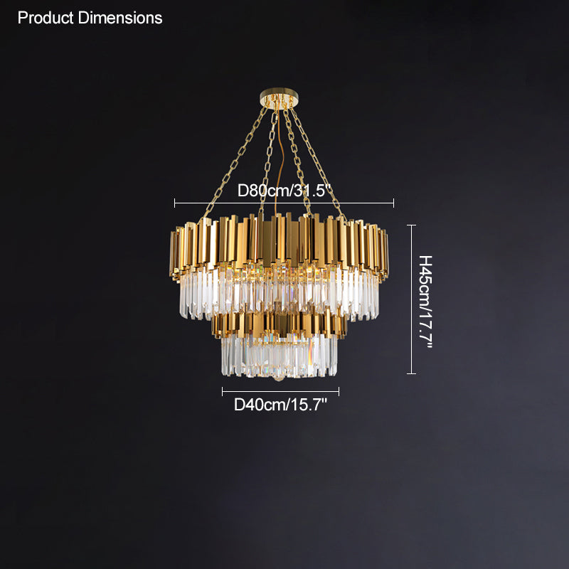 WOMO  Linear Gold Crystal Chandelier-WM2185c
