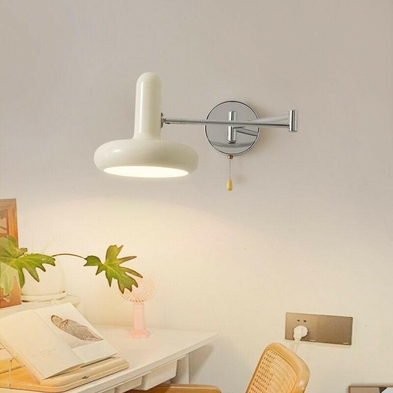 Dag - Nordic Cream White Wall Light with Swing Arm