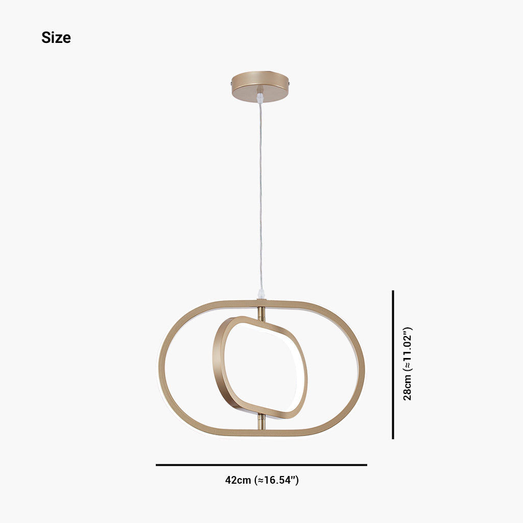 Pendant Chandelier Hanging Light Decorative Oval Iron for Kitchen Island & Dining Room