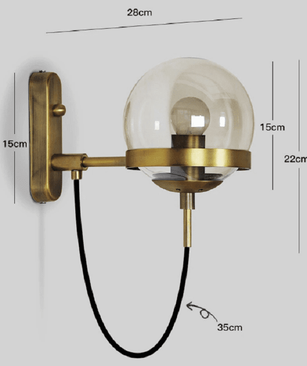 Dexter glass orb wall light