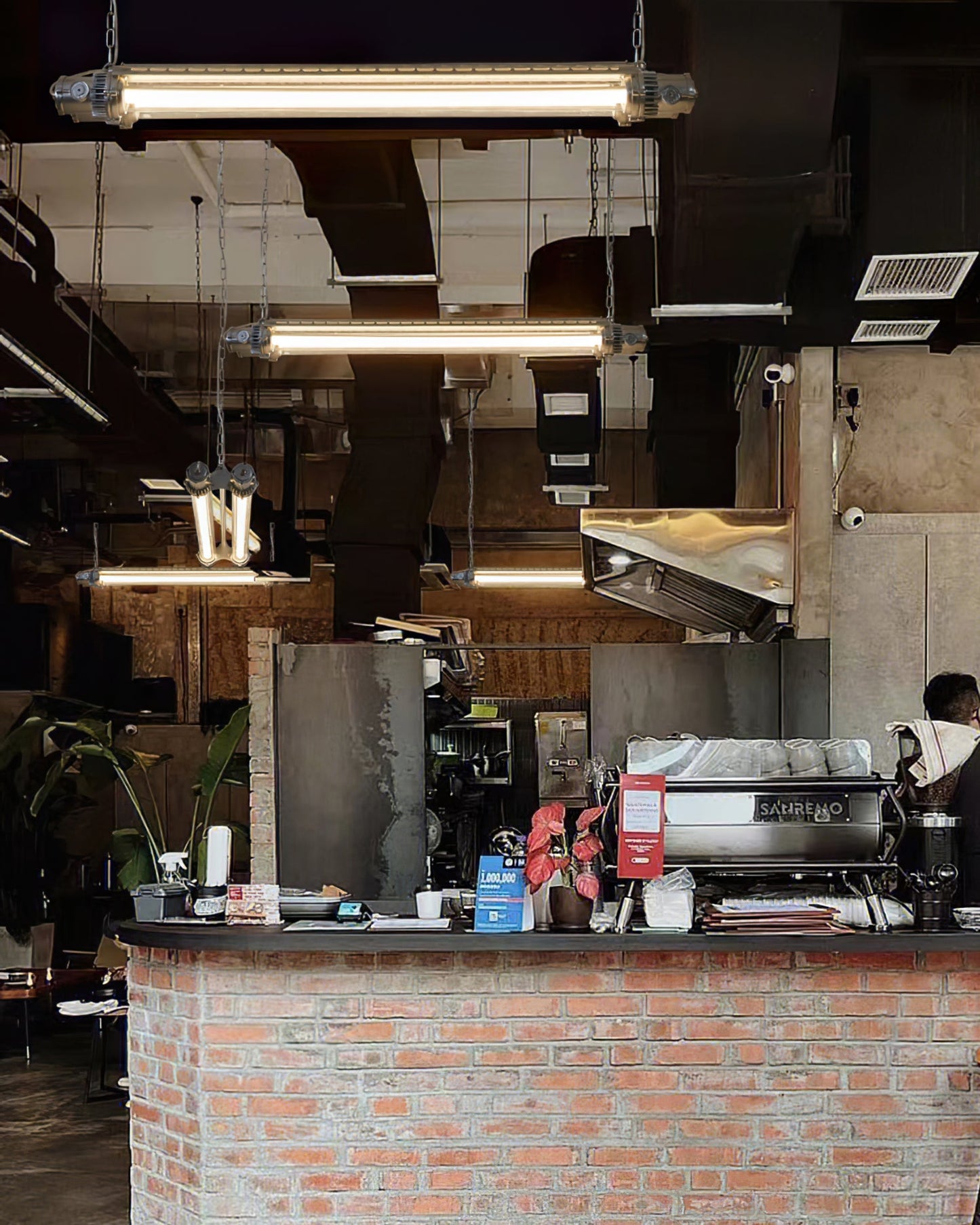 Double Tube Silver Chandelier