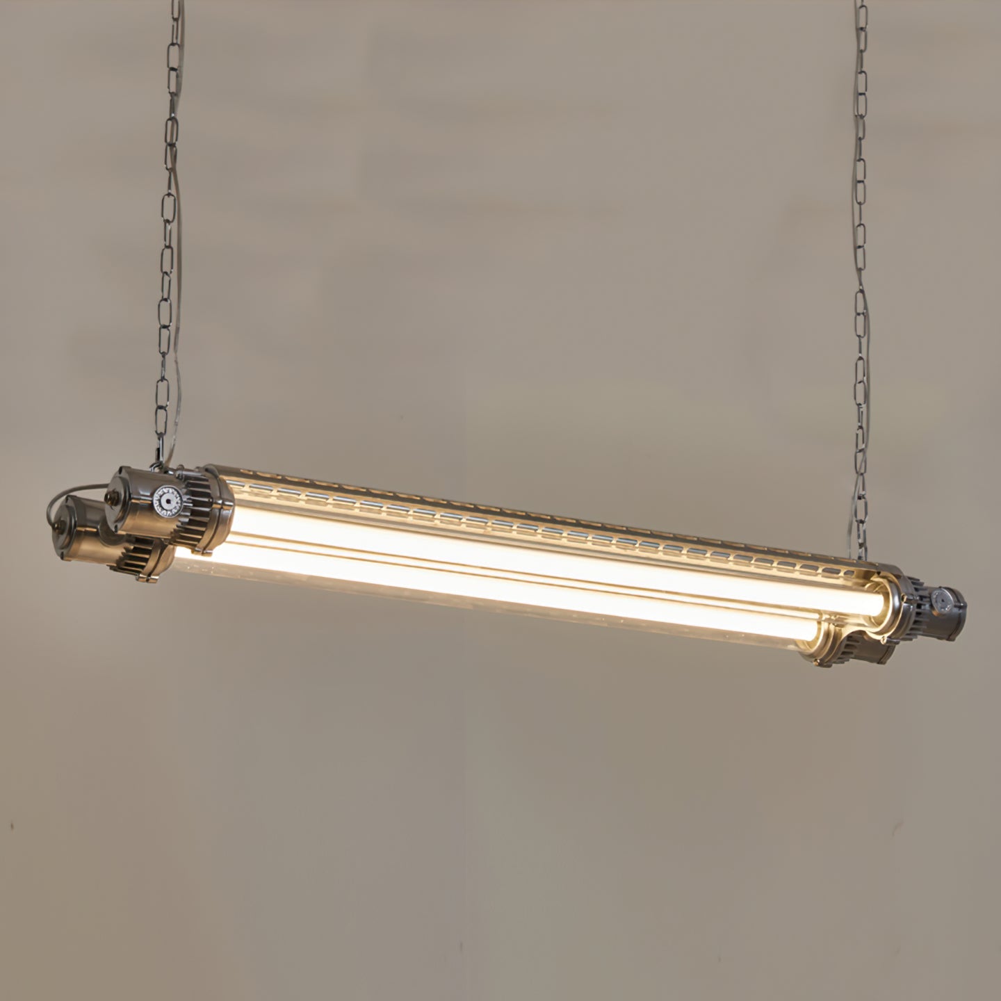 Double Tube Silver Chandelier