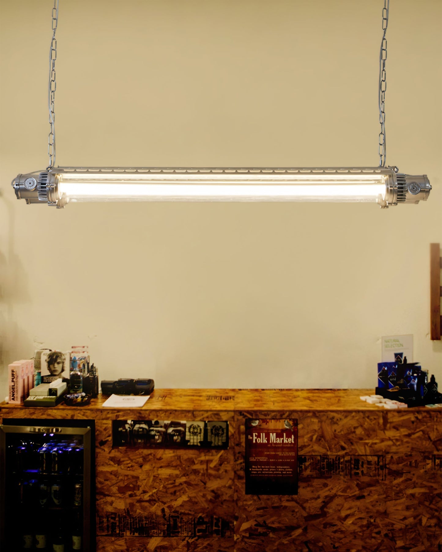 Double Tube Silver Chandelier