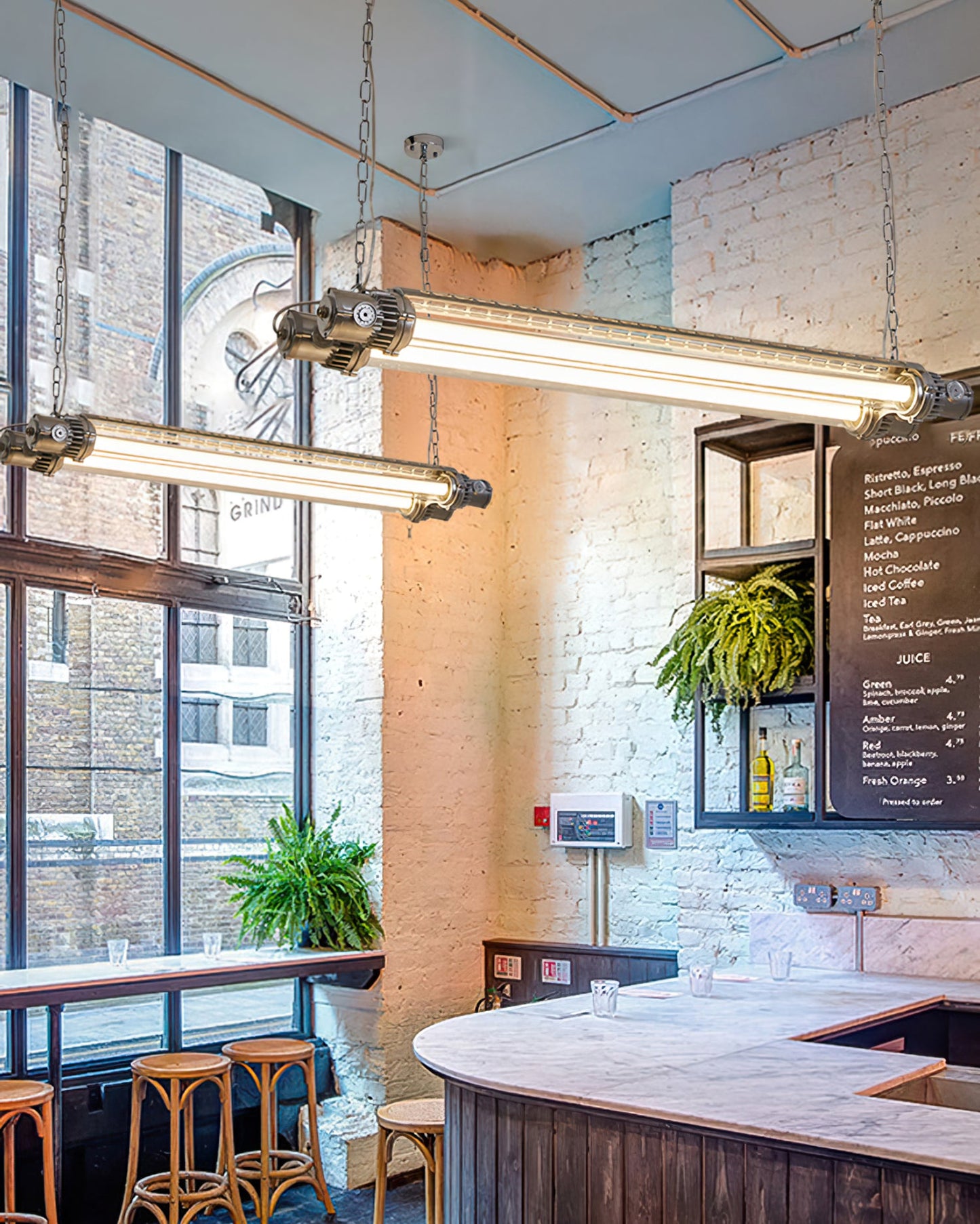 Double Tube Silver Chandelier