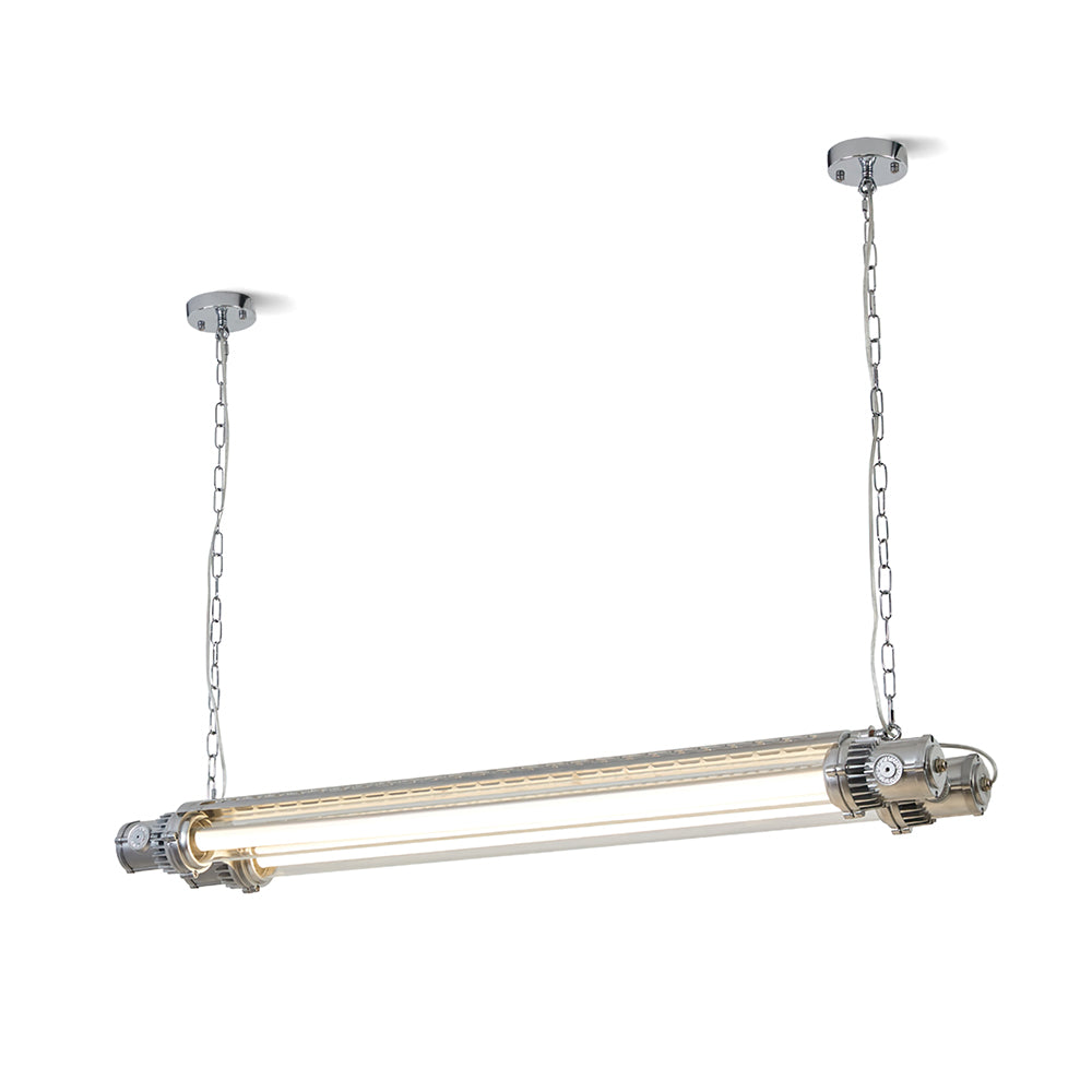 Double Tube Silver Chandelier