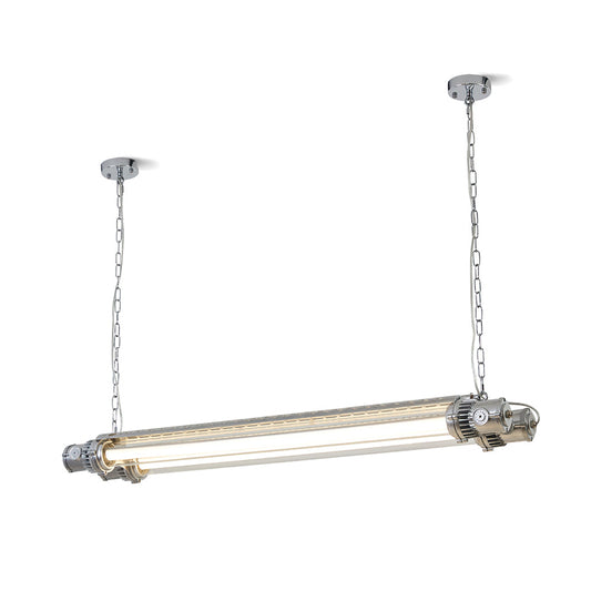 Double Tube Silver Chandelier