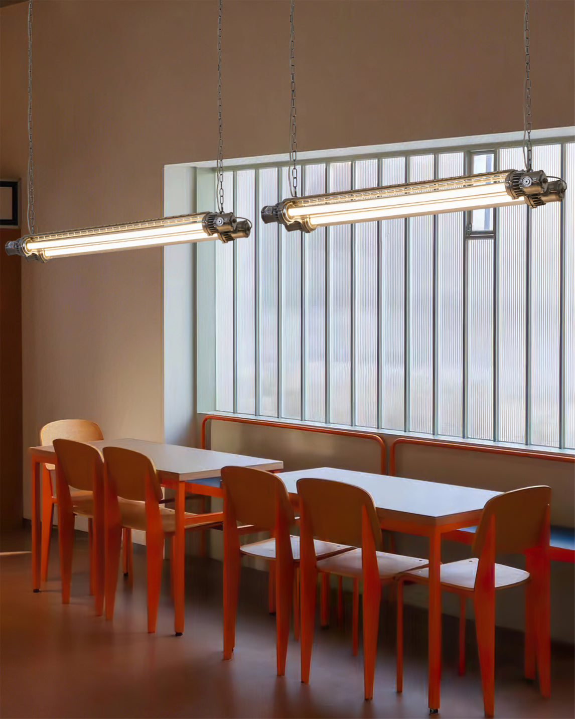 Double Tube Silver Chandelier