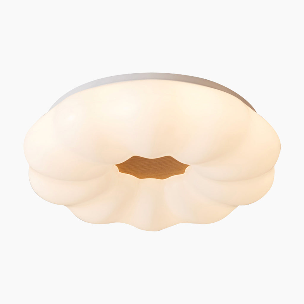 Flush Mount Ceiling Light LED Dreamy Cloud, Wood and Acrylic