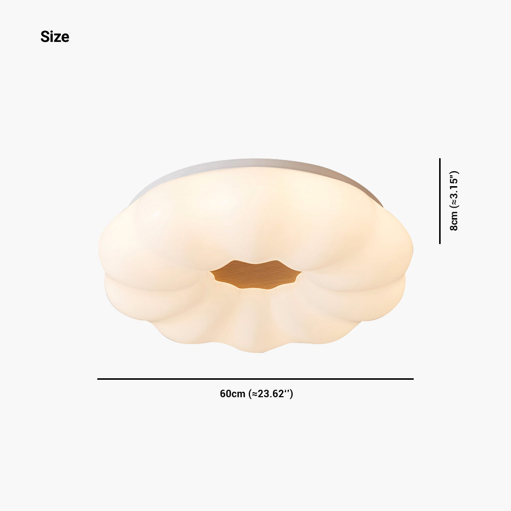 Flush Mount Ceiling Light LED Dreamy Cloud, Wood and Acrylic