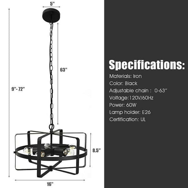 Drum - Metal Drum Shape Industrial Pendant Light