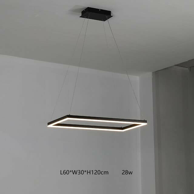 Drun - Brushed Aluminum Modern Simple Square Led Chandelier