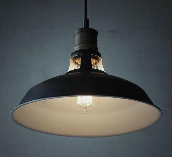 Duotone Vintage Industrial Pendant Light With Brass Fitting