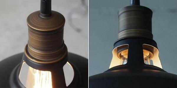Duotone Vintage Industrial Pendant Light With Brass Fitting