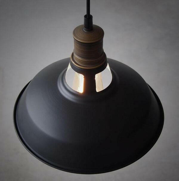 Duotone Vintage Industrial Pendant Light With Brass Fitting