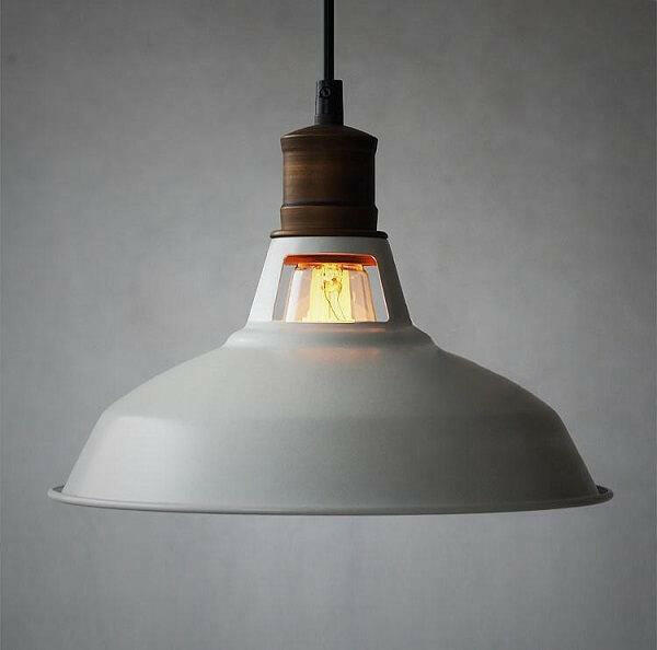 Duotone Vintage Industrial Pendant Light With Brass Fitting