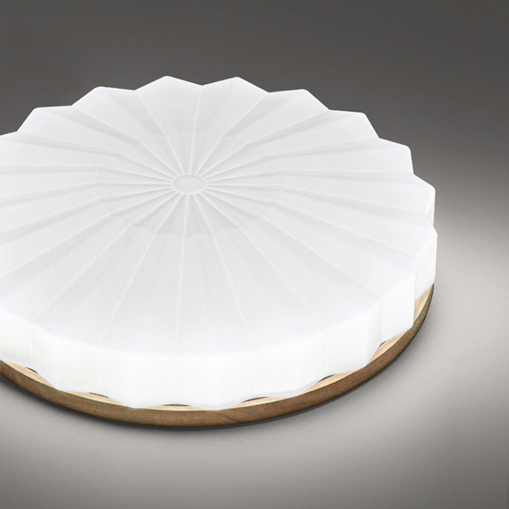 Ceiling Light Flush Mount Elegant Round Sunflower for Bedroom, Wood & Acrylic