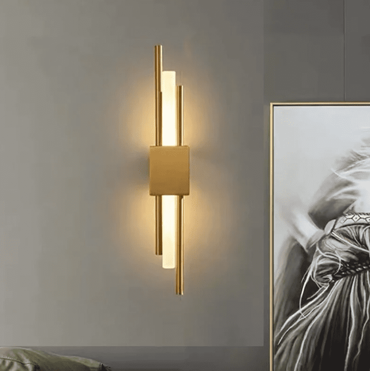 Emin - Wall Lamp LED Wall Design with Gold Metal Bar