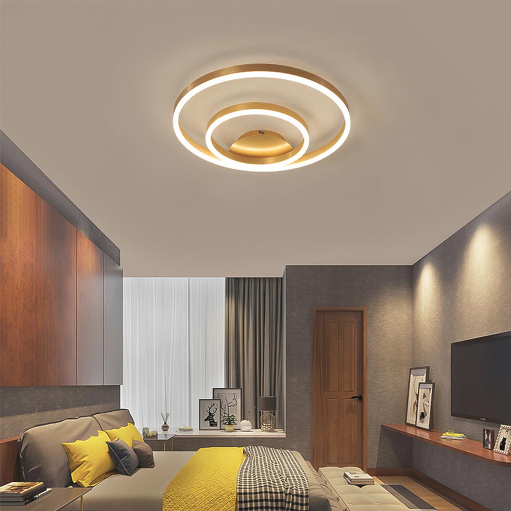 Flush Mount Ceiling Light LED Fashion Gold Circle Round, Aluminum