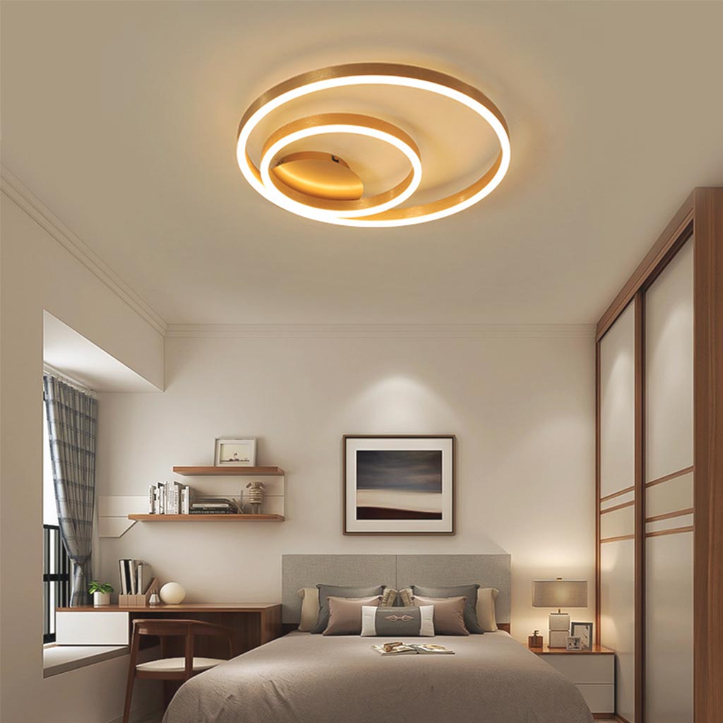 Flush Mount Ceiling Light LED Fashion Gold Circle Round, Aluminum
