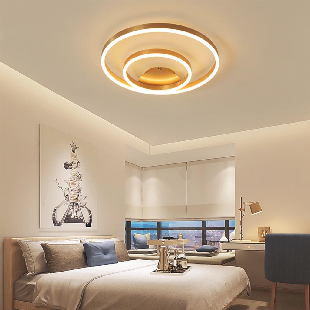Flush Mount Ceiling Light LED Fashion Gold Circle Round, Aluminum