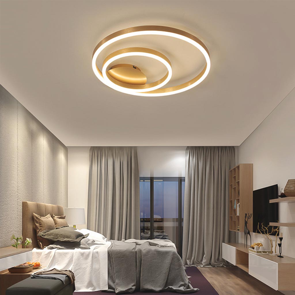 Flush Mount Ceiling Light LED Fashion Gold Circle Round, Aluminum
