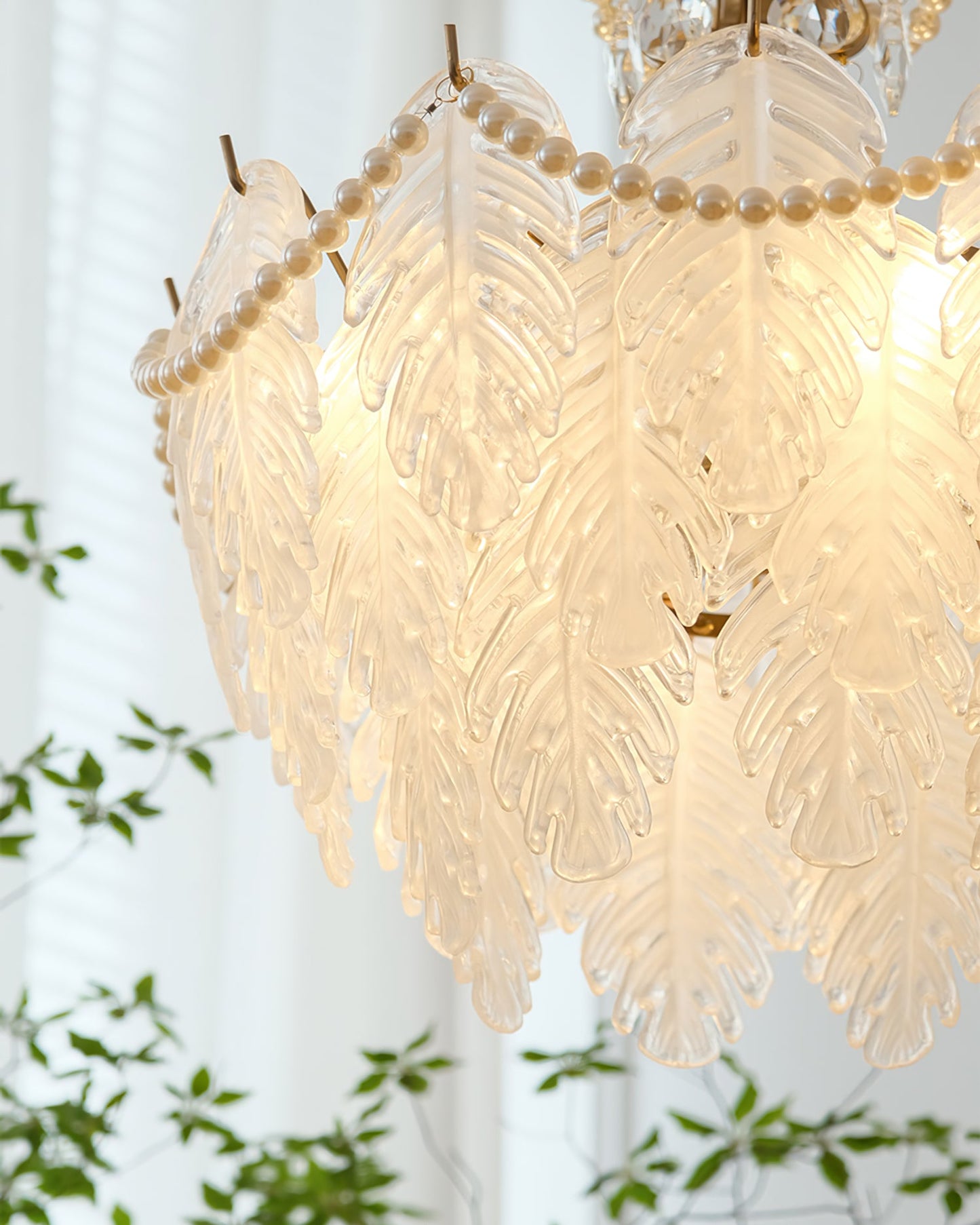 Feather Glass Chandelier