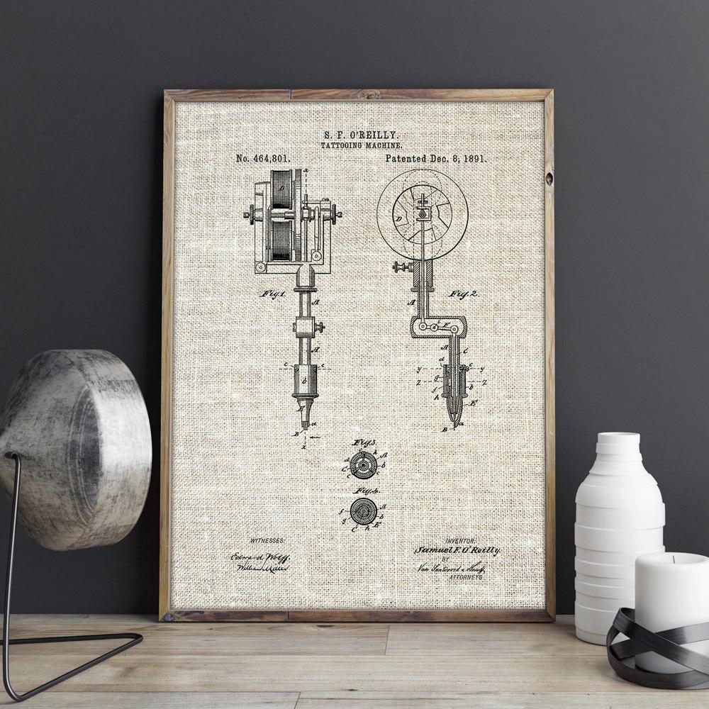 Abstract Canvas Print - Tattoo Machine