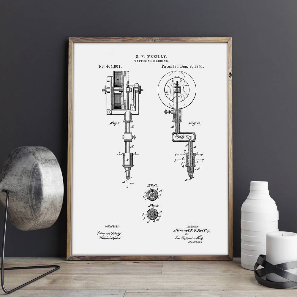 Abstract Canvas Print - Tattoo Machine