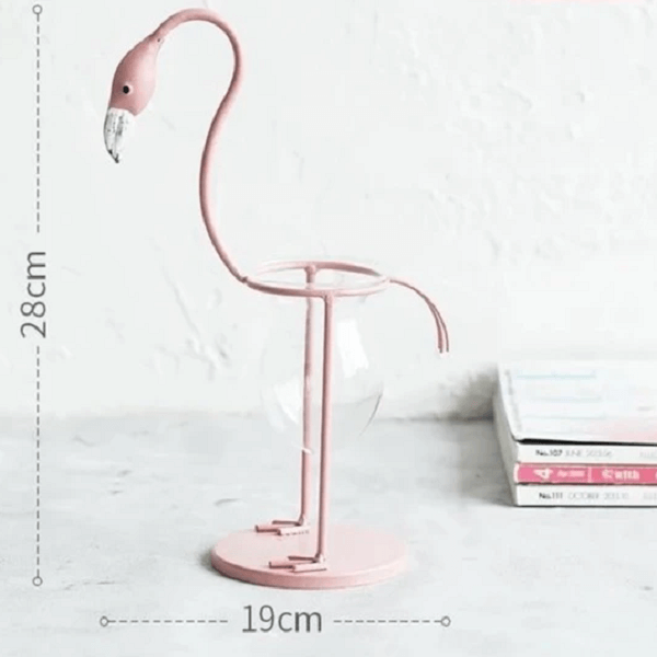 Flamingo Glass Desktop Planter