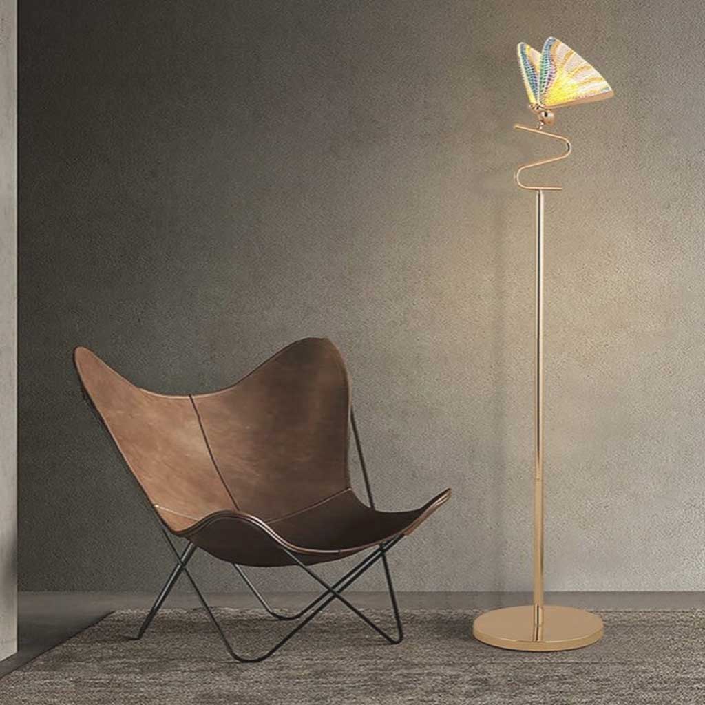 Floor Lamp Modern Decorative Butterfly, Gold