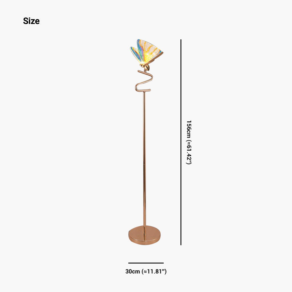 Floor Lamp Modern Decorative Butterfly, Gold
