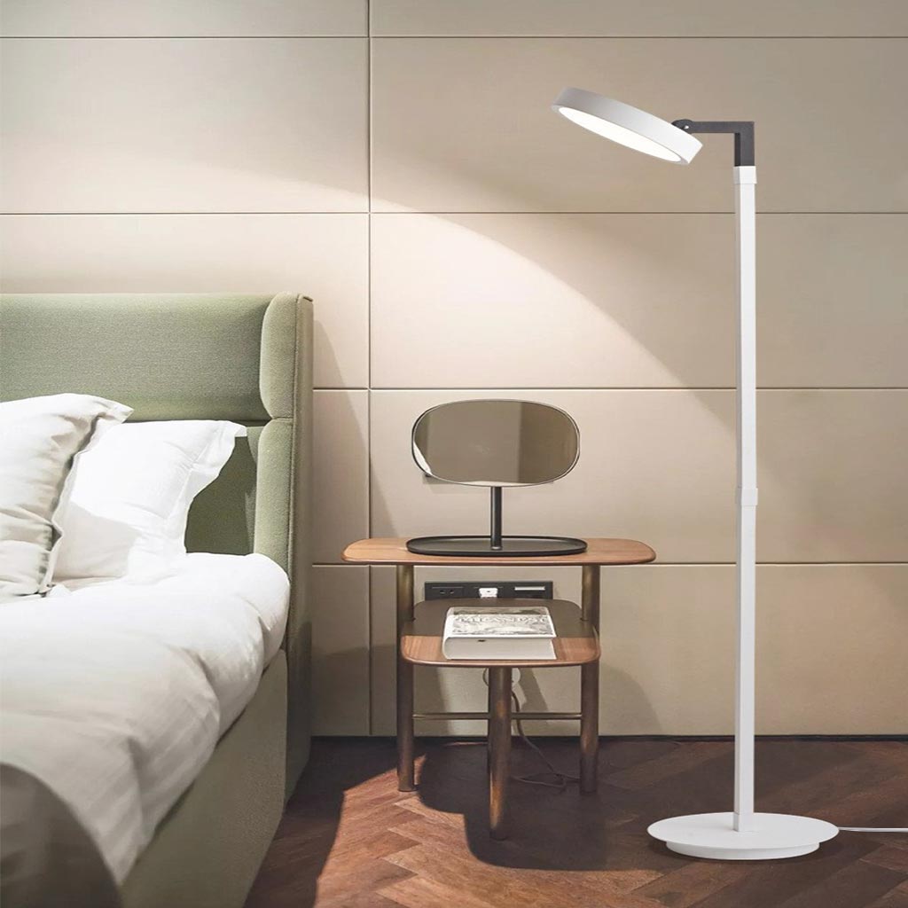 Floor Lamp Dimmable Adjustable LED Minimalist, White