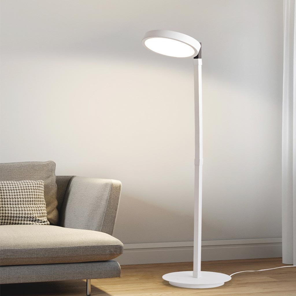 Floor Lamp Dimmable Adjustable LED Minimalist, White