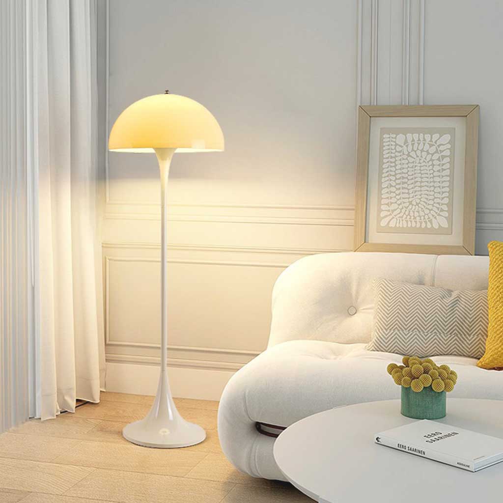 Floor Lamp Modern Simple Acrylic Dome Mushroom, White