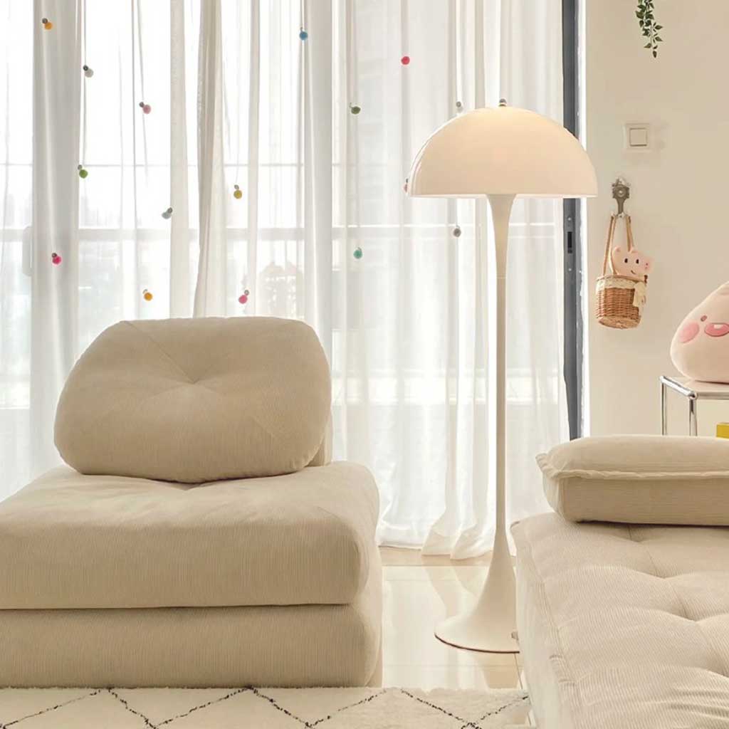 Floor Lamp Modern Simple Acrylic Dome Mushroom, White