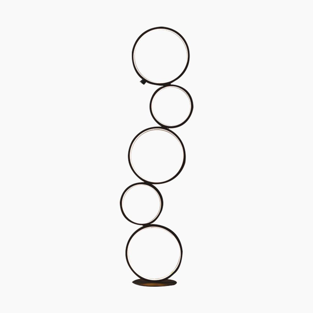 Floor Lamp Nordic Decorative Artistic Iron Ring, Black / White