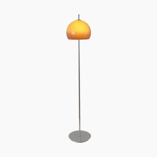 Floor Lamp Retro Bauhaus Mushroom Dome Glass, White / Orange