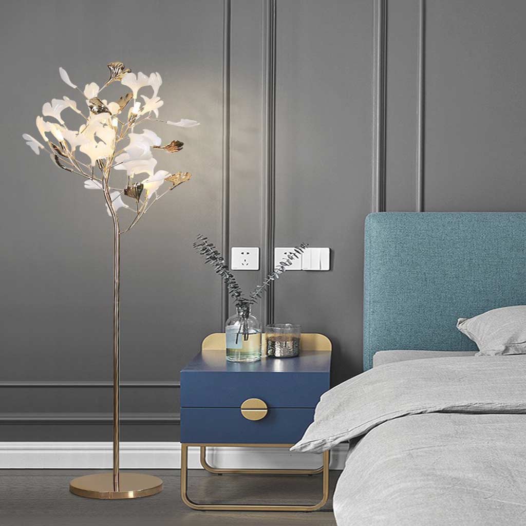 Floor Lamp Nordic Decorative Ceramic Ginkgo Leaves