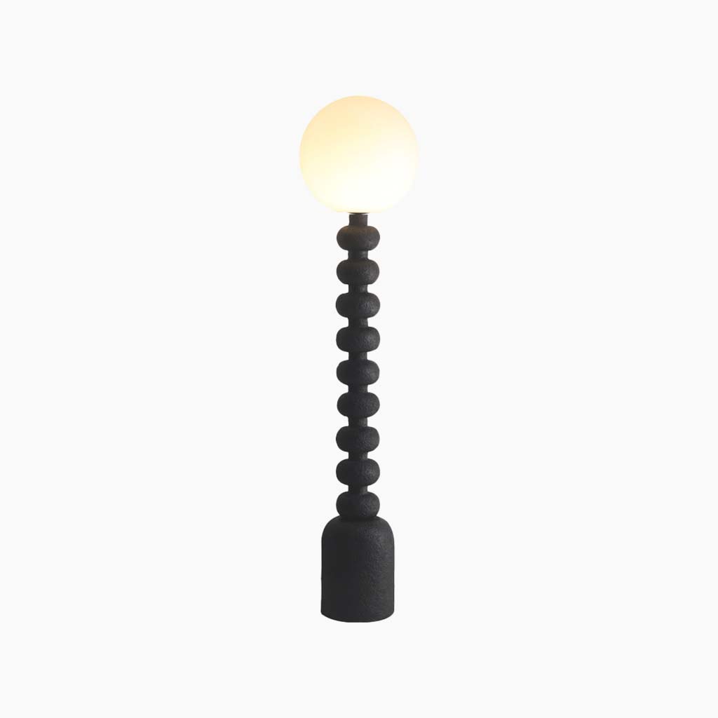 Floor Lamp Ambient Wabi-Sabi Resin Column, off White/Black