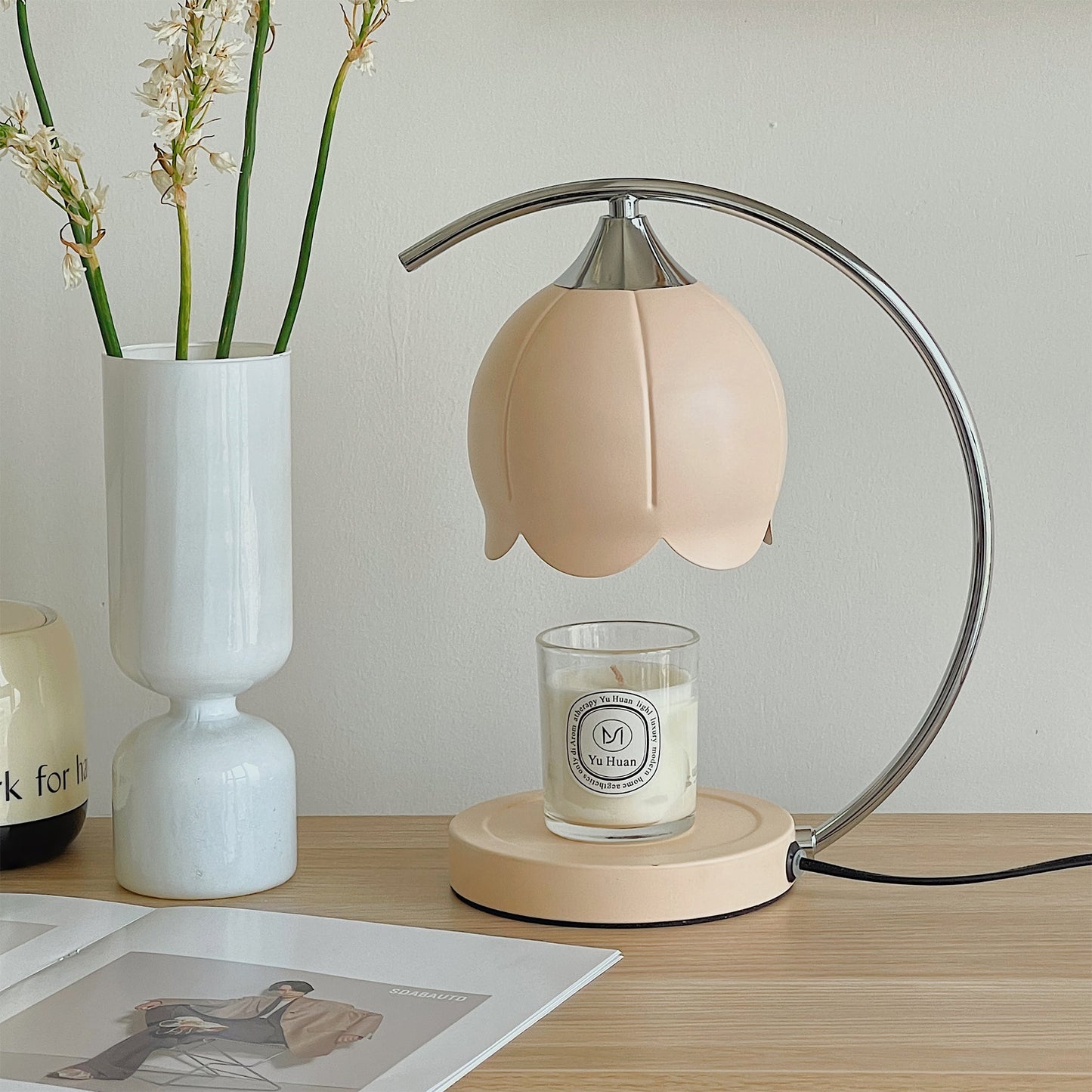 Floral Candle Table Lamp