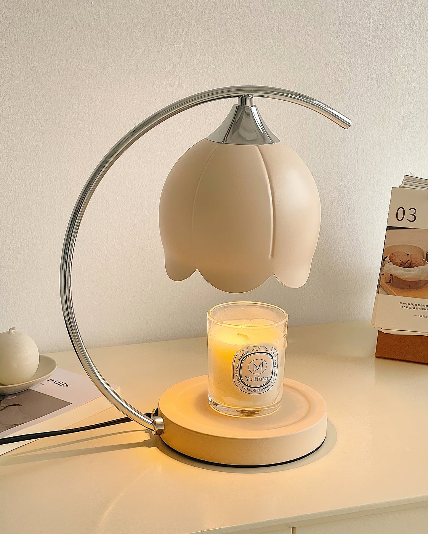 Floral Candle Table Lamp