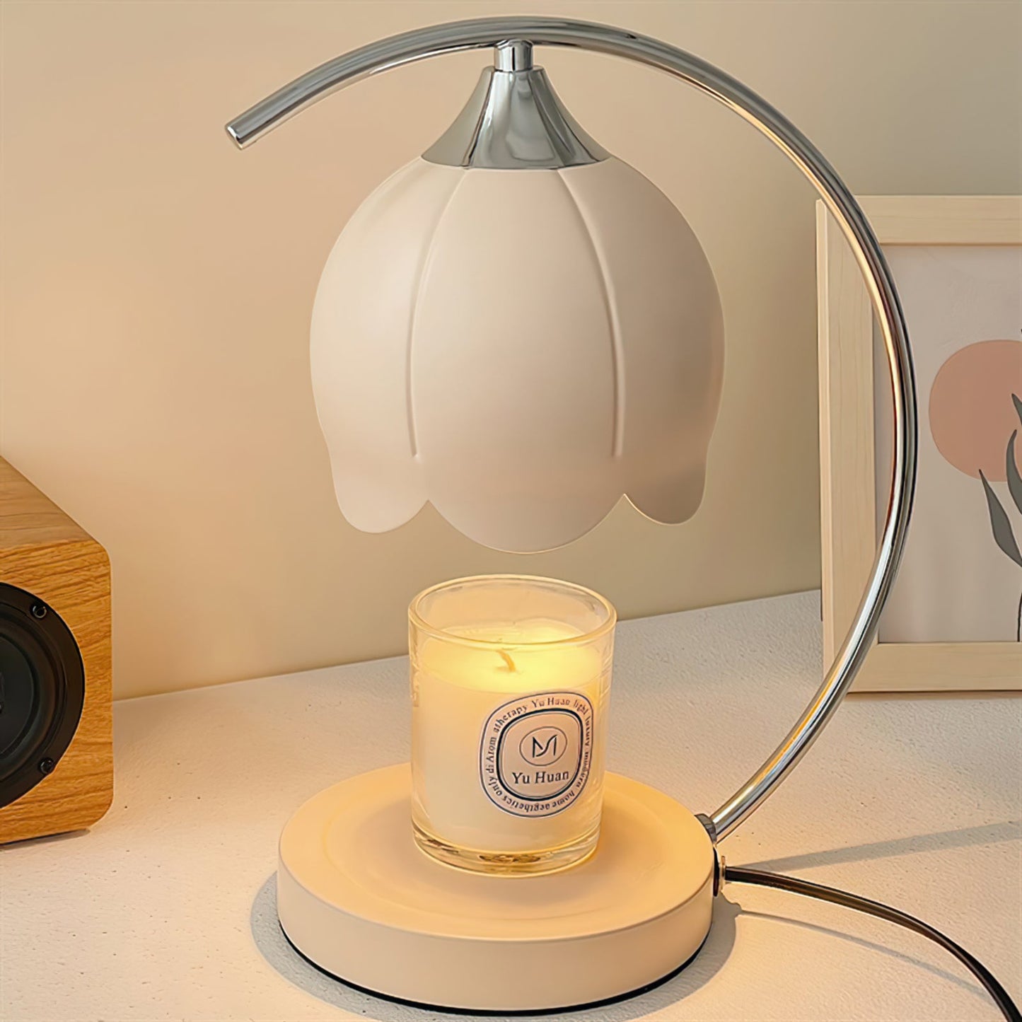 Floral Candle Table Lamp